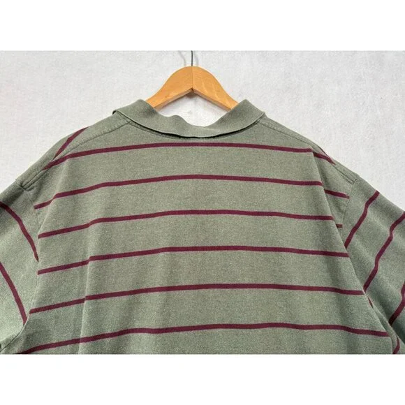 Polo by Ralph Lauren Short Sleeved Polo Shirt Olive Green Striped Men's 2XB Big - Picture 4 of 7